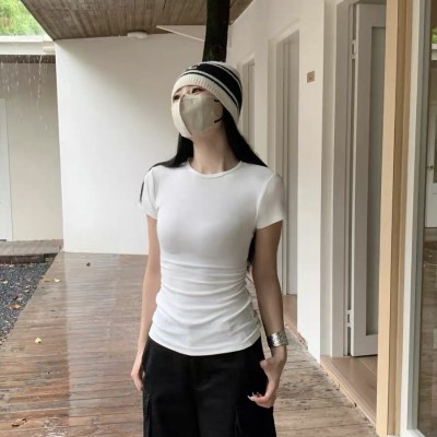 修身正肩短袖上衣